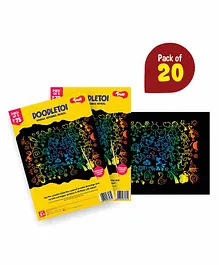 Toiing Doodletoi Magical Colourful Scratch Art Drawing Papers Pack of 20 - Multicolor