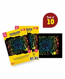 Toiing Doodletoi Colourful Scratch Art Drawing Papers - Pack of 10 