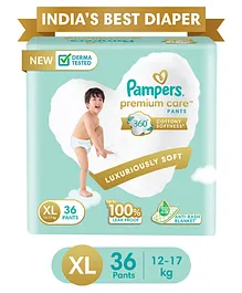 Pampers Premium Care Pants, Extra Large size baby diapers (XL), 36 Count, Softest ever Pampers pants