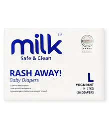 Milk Baby Diaper Yoga Pants, Size L - 36
                        Pcs, 9 To 17 kg