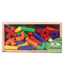 Little Genius Pipe Link Set Multi Colour - 50 Pieces 