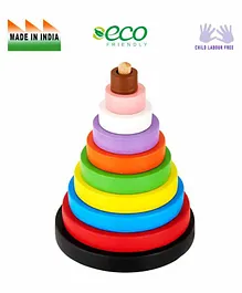 Eduedge Wooden Circle Stacker - Multi Color