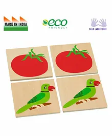 Eduedge Wooden Picture Pairing Educational Toy - Multicolor