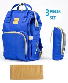 T-Bags Diaper Backpack With Bottle Holder & Changing Mat - Royal Blue
