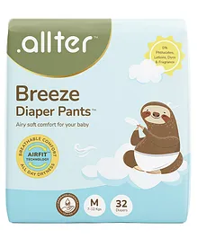 .allter Breeze Baby Diaper Pants |Â&nbsp;M
                        Size (7-12 Kgs) | 32 Count | 12h Dryness| Super
                        Soft | AirFit Technology for Breathable Comfort
                        | Dermat Tested