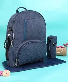 My Milestones Diaper Bag Backpack Suave - Denim Blue