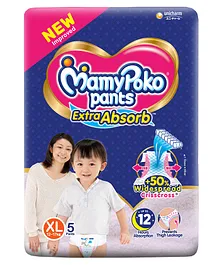 MamyPoko Extra Absorb Pant Style Diapers Extra Large Size - 5 Pieces