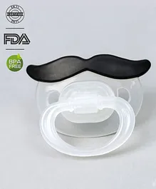 Babyhug Moustache Shaped Orthodontic Soother With Cover - Black