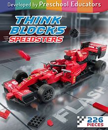 Intelliskills Think Blocks: Speedsters-Flash |226 Pieces -Multicoloured | Premium Realistic Race Car Model Building Kit | STEM Construction Set | Assemble & Play |BIS Certified | Educator Recommended