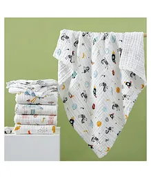 LittleBoo Baby Super Soft Absorbent Muslin
                        6 Layer Towel Cum Blanket Size 50 x100cm (Print
                        May VaryPack of 1)