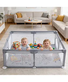 Babyhug Smart Portable Playpen with Safety
                        Lock & Play Fence Grey| Spacious Baby Play
                        Area| Foldable Panels| Indoor & Outdoor Use|
                        Easy to Assemble| Safe Play Zone for Babies
                        & Toddlers