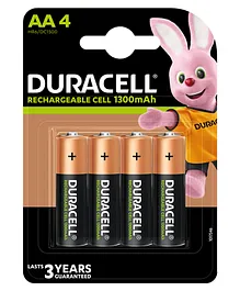 Duracell Plus AA Rechargeable Batteries Pack of 4 - 1300 mAh