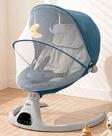Babyhug Electric Rocker with Mosquito Net -
                        Blue| Baby Swing Cradle with Remote| 6 Speed
                        Levels| Safety Harness| Built-in Music with
                        Volume Control| Off Timer| Silent Operation|
                        Remote Control