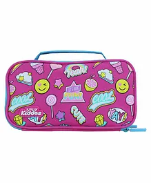 Smily Kiddos Double Compartment Pencil Box With Handle - Pink