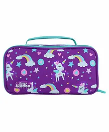 Smilykiddos Double Compartment Pencil Box With Handle - Purple