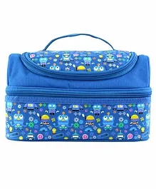 Smilykiddos Double Decker Lunch Box Bag Car Print - Blue