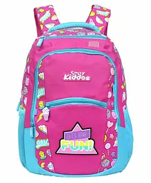 Smilykiddos Dual color Backpack Circus Print Pink -16 Inches