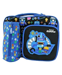 Smilykiddos Multi Compartment Lunch Bag Crazy Robot Print - Blue & Black 