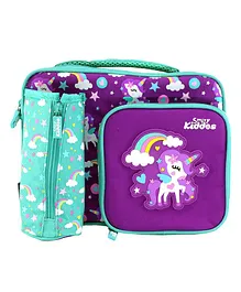 SmilyKiddos Multi Compartment Lunch Bag Unicorn Print - Purple