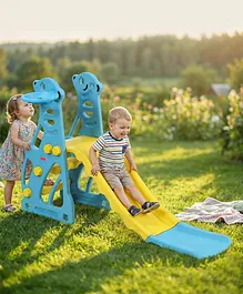 Babyhug 2-in-1 Penguine Slide With
                        Basketball Hoop - Yellow & Blue| Smooth
                        Slide Slide with Extended Landing| Indoor &
                        Outdoor Active Play| Improves Motor Skills,
                        Balance & Coordination| BIS Certified