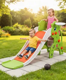 Babyhug 2-in-1 Unicorn Slide With
                        Basketball Hoop - Orange & Green| Smooth
                        Slide Slide with Extended Landing| Indoor &
                        Outdoor Active Play| Improves Motor Skills,
                        Balance & Coordination| BIS Certified