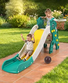 Babyhug 2-in-1 Unicorn Slide With
                        Basketball Hoop - Yellow & Green| Smooth
                        Slide Slide with Extended Landing| Indoor &
                        Outdoor Active Play| Improves Motor Skills,
                        Balance | BIS Certified