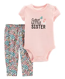 Carter's 2-Piece Little Sister Bodysuit Pant Set - Light Pink