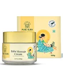 Pure Aura Baby Massage Cream with Kokum, Wheatgerm & Olive Oil for Relaxing Massage - 100 g