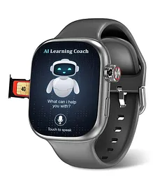 Sekyo Neo AI Kids Smartwatch with 4G Video Call WhatsApp GPS Tracker Activity & Step Tracker AI Learning Habit Coach Camera SOS Edu-Games 8GB 4G/5G SIM Support Parental App - Black