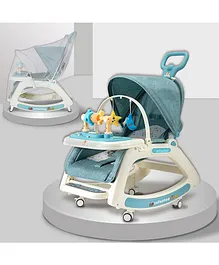Infantso Prime 5-in-1 Baby Rocker for 0 to
                        2 Years with Mosquito Net | Portable Rocker for
                        Newborn | Convertible Walker, Feeding Chair,
                        Push Cart & Seat with Music, Light, Tray
                        & Canopy -Blue