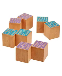 Eduedge Wooden Weight Blocks Blue & Purple - Pack of 8