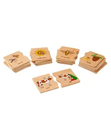 Eduedge Wooden Animal Use Matching Educational Toy - Multicolor
