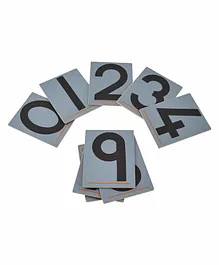 Eduedge Wooden Sand Paper Numbers 0 to 9 - Grey