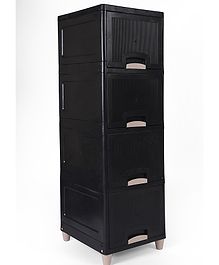 Rasvesh Plastic Modular Drawer Storage Chest of Drawers Organizer Storage Box, Large Stomo Racks for Multipurpose black 4xl