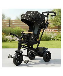 StarAndDaisy Kids Cycle for 18 months to 5 Years Boy and Girl Tricycle with EVA Wheels, Bell and Basket Baby Cycle 25 Kg Capacity 3 Point Safety Belt Black