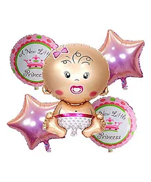 Amfin Baby Shower Foil Balloons Pack of 5 - Multicolor