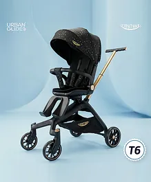 TinyTyke Urban Glide (T6) Luxury Stroller with Parent-Facing and Forward-Facing Reversible Seat | Newborn Ready with 3-Position Recline and One-touch Fold | Black
