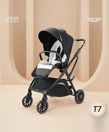 TinyTyke Urban Glide (T7) Two Essentials, One Purchase | Travel System Stroller with Car Seat & Reversible Seating | 3-Position Recline and One-touch Fold | 0-40 Months | Black