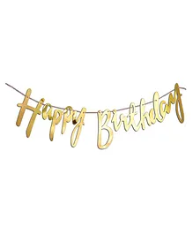 Shopperskart Happy Birthday Banner - Golden