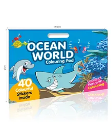 My Big Ocean World Colouring Pad With Carry Handle And Reference Sticker - English