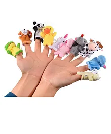 Toyshine Animal Velvet Finger Puppets Set of 10 - Multicolour