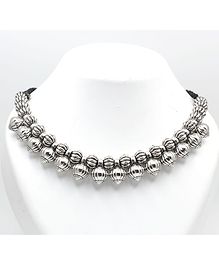 Milyra Oxodized Beads Detailed Necklace - Silver