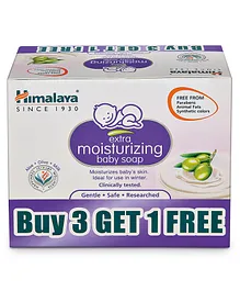Himalaya Extra Moisturising Baby Soap 4x75 gm (Buy 3 Get 1 Free)