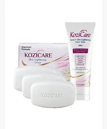 1  Kozicare Skin Brightening Soap 75g Pack of 3 |1  KOZCIARE ACNE FACE WASH  KOJIC ACID AND SALICYCLIC ACID100ML