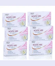 Kozicare Kojic Acid Soap & Glutathione Soap | Bathing Soaps | Bath Soap for Men & Women | Body Tan Removal Soap | Remove Dark Spots & Hyperpigmentation | For Glowing Skin | Soaps for Bath - Pack of 6