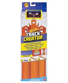 Hot Wheels Track Creator Starter Pack With 1:64 Scale Die-Cast Toy Vehicle - Orange