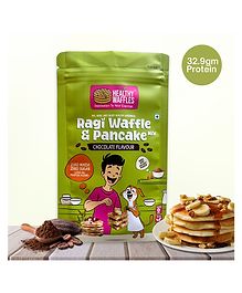 HEALTHY WAFFLES Ragi Chocolate Millet mix made with ragi & jaggery. No maida, No sugar No Preservatives Vegan, eggless, gluten free, protein rich instant waffle & pancake mix for kids & adults 200 g