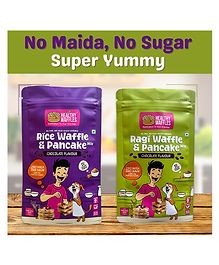 HEALTHY WAFFLES Waffle & Pancake Lovers Combo Ragi Chocolate & Rice Chocolate No Maida No Sugar 100% Vegetarian Eggless Vegan Gluten free Protein Rich Healthy Breakfast Pack of 2 - 200 g each
