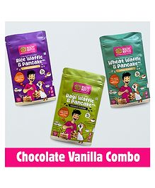 HEALTHY WAFFLES Waffle & Pancake Lovers Combo Zero Maida Zero Sugar No Preservatives 100% Vegetarian Eggless Vegan Gluten free Protein Packed Healthy Breakfast for Kids & Adults Pack of 3 -200 g each
