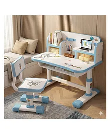Purple Tots Kids Study Table & Chair
                        Set Height Adjustable Ergonomic Desk with Tilt
                        Book Stand, Drawer Storage & Cartoon Design
                        (Blue)